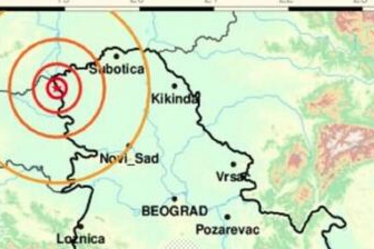 Mapa zemljotresa kod Sombora