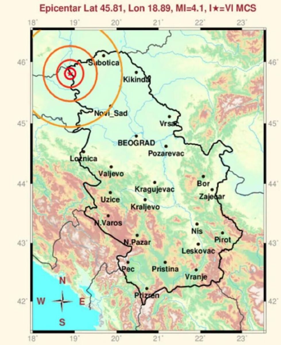 Zemljotres kod Sombora