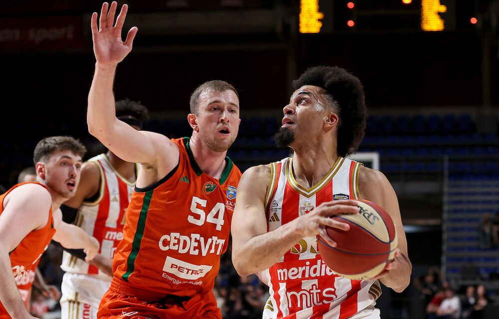Detalj sa majstorice četvrtfinala ABA lige u sezoni 2025/26 između Crvene zvezde i Cedevita Olimpije
