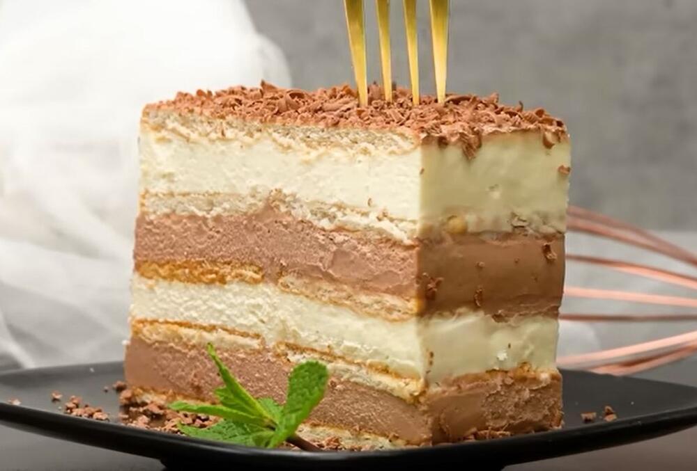 Lagana keks torta s dve vrste fila