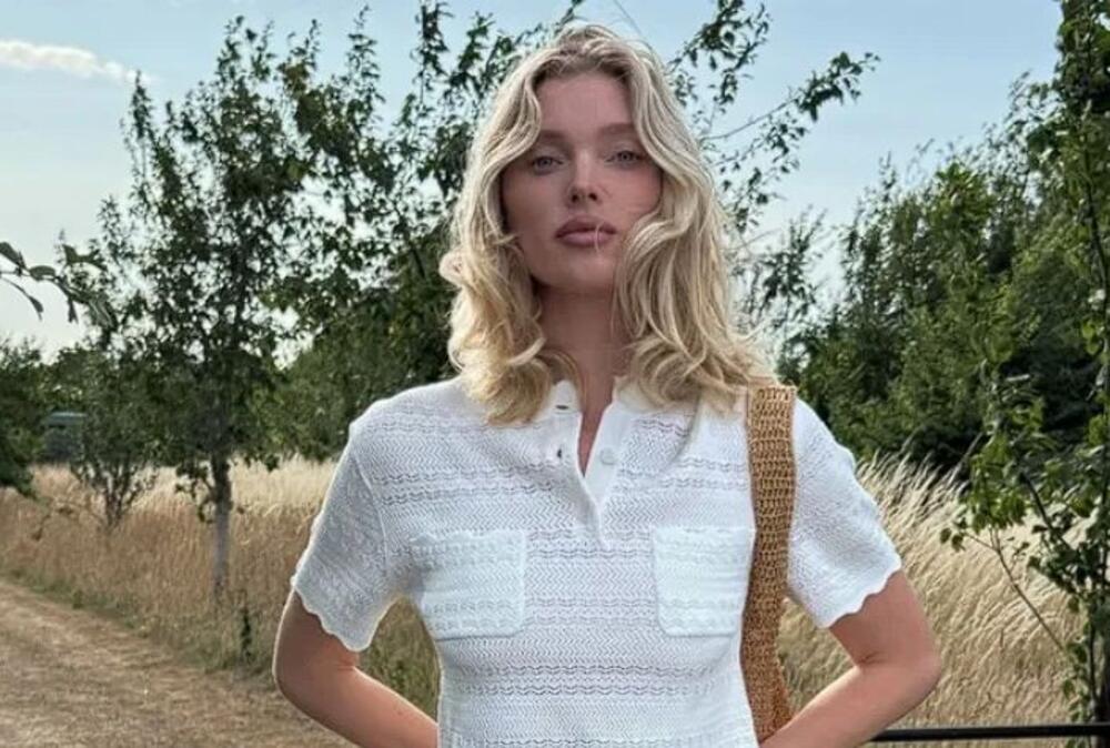 Elsa Hosk u belom kompletu