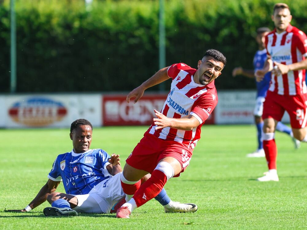 FK Crvena zvzeda, Pripreme FK Crvena zvezda, FK Blau Vajs Linc, Mohamed Abu Fani
