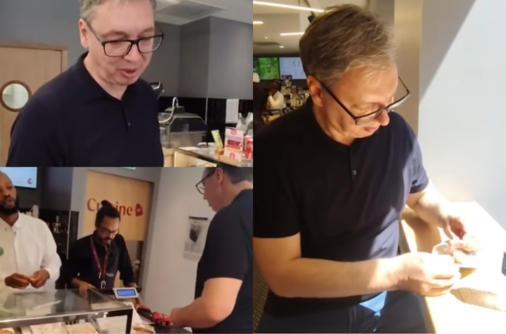 Vučić iz pekare u Parizu: "U Srbiji su sendviči mnogo bolji. Mi sendvičari to najbolje znamo" VIDEO