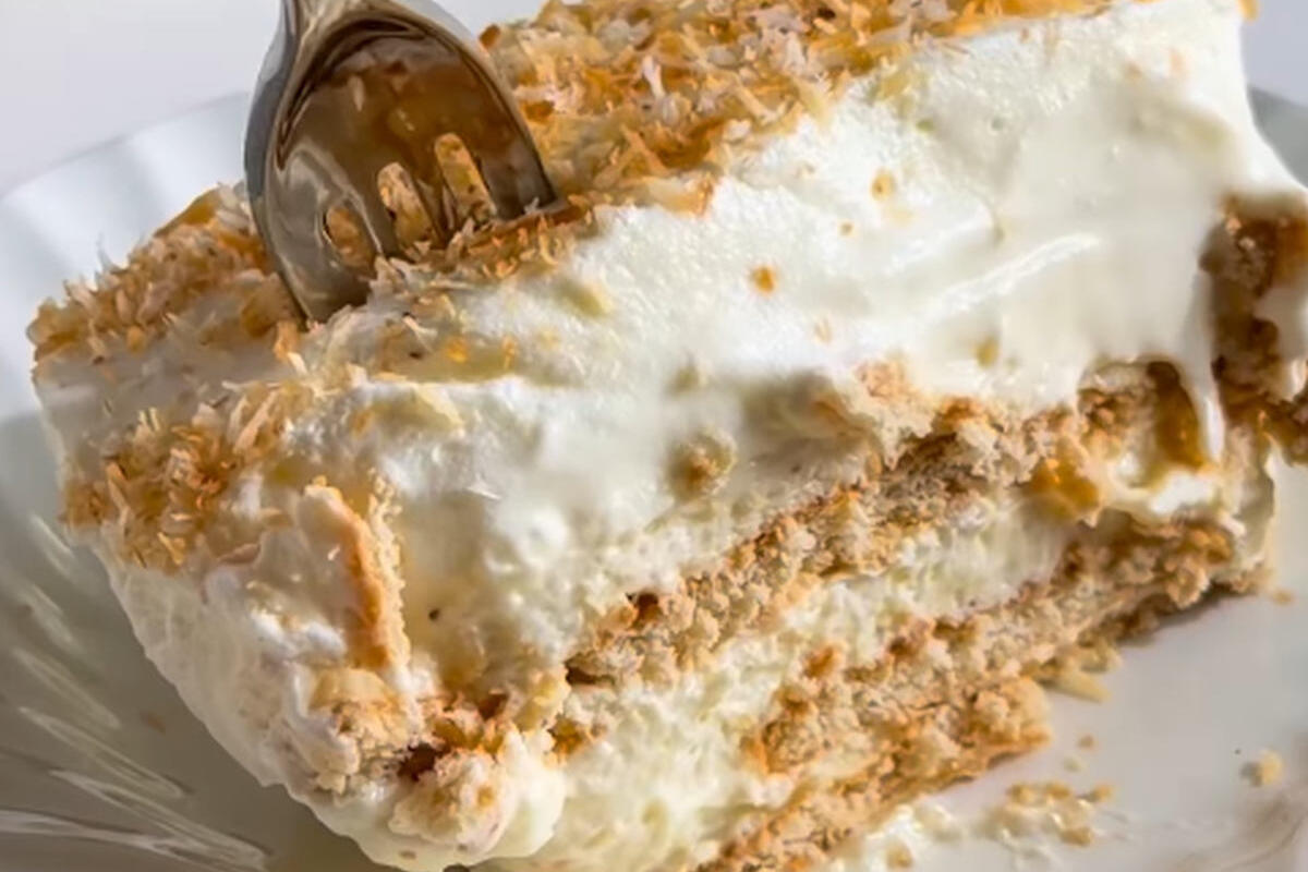 Kolač sa kokosom i keksom, bez pečenja (RECEPT)