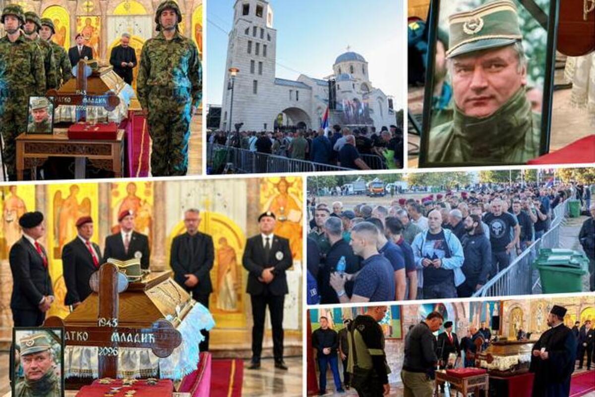 Sahrana Ratka Mladića: Reka ljudi od ranog jutra čeka da oda počast generalu, završeno opelo u crkvi (FOTO)